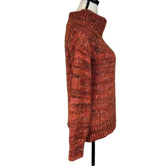 Anthropologie MOTH Large Sweater Marled Mock Neck Alpaca Wool Silk Blend Multi - Picture 3 of 8